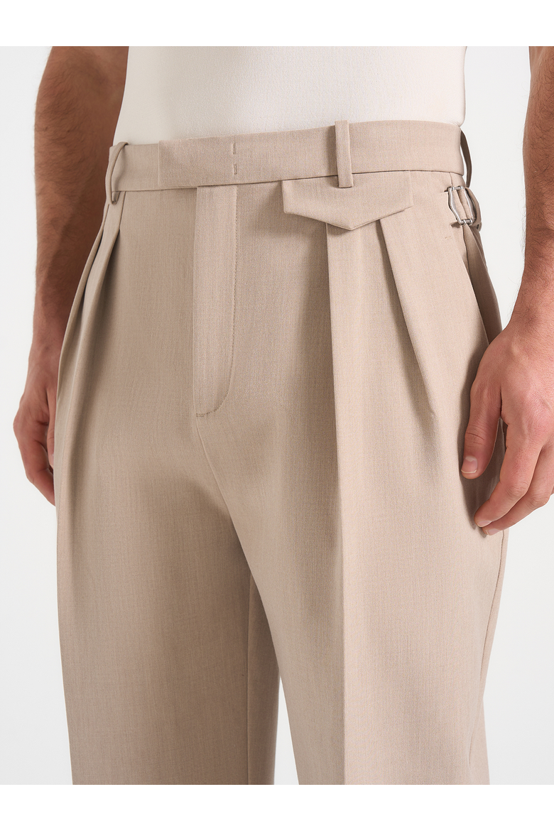 Pierre Relaxed Fit Pleated Tailored Trousers, Alternate, color, Taupe
