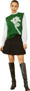 Yumi Knitted Floral Sleeveless Sweater Vest