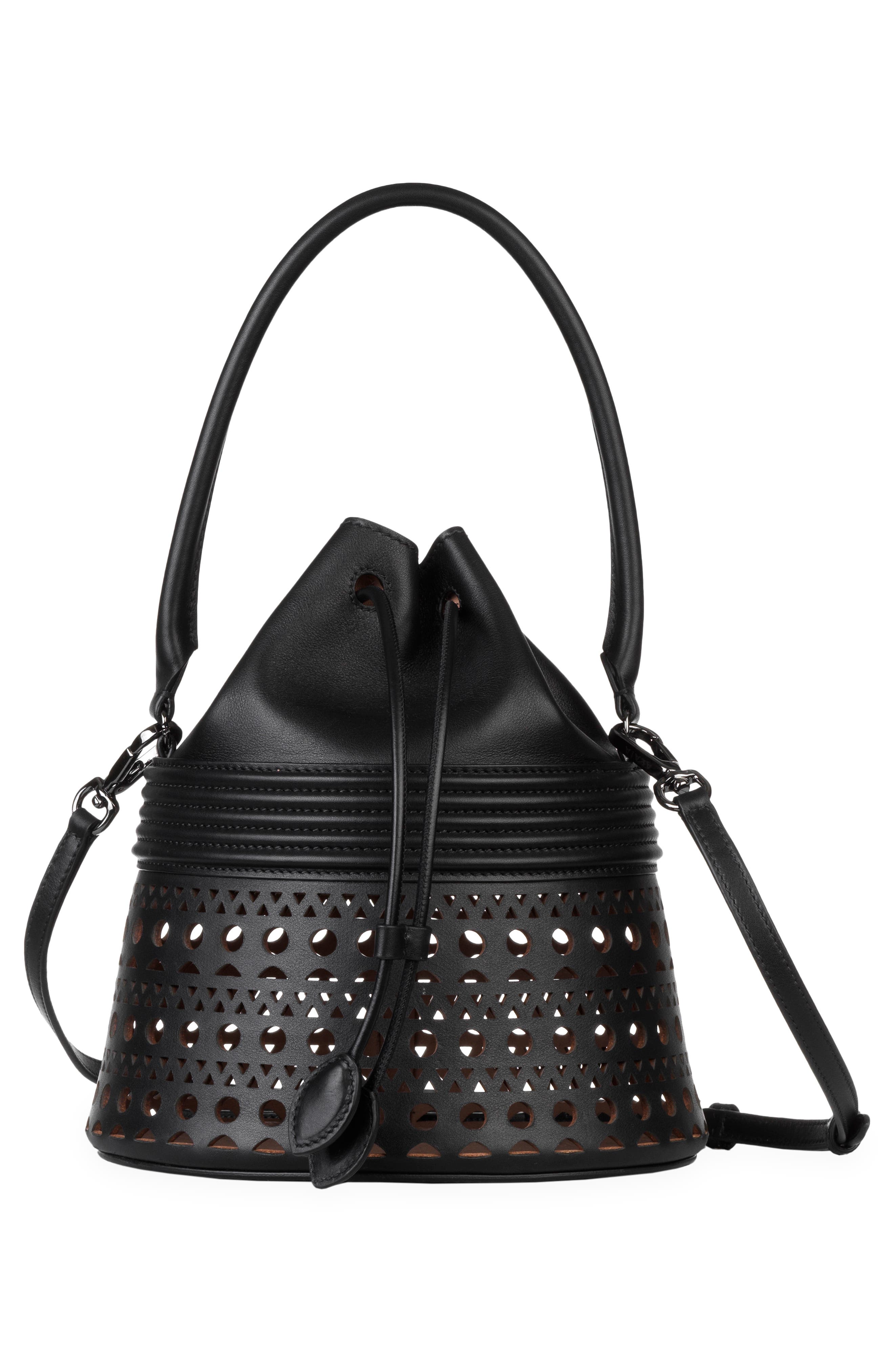 Alaïa Corset 19 Leather Bucket Bag, Alternate, color, 