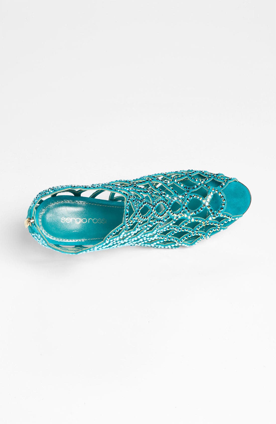 'Mermaid' Caged Sandal, Alternate, color, TURQUOISE