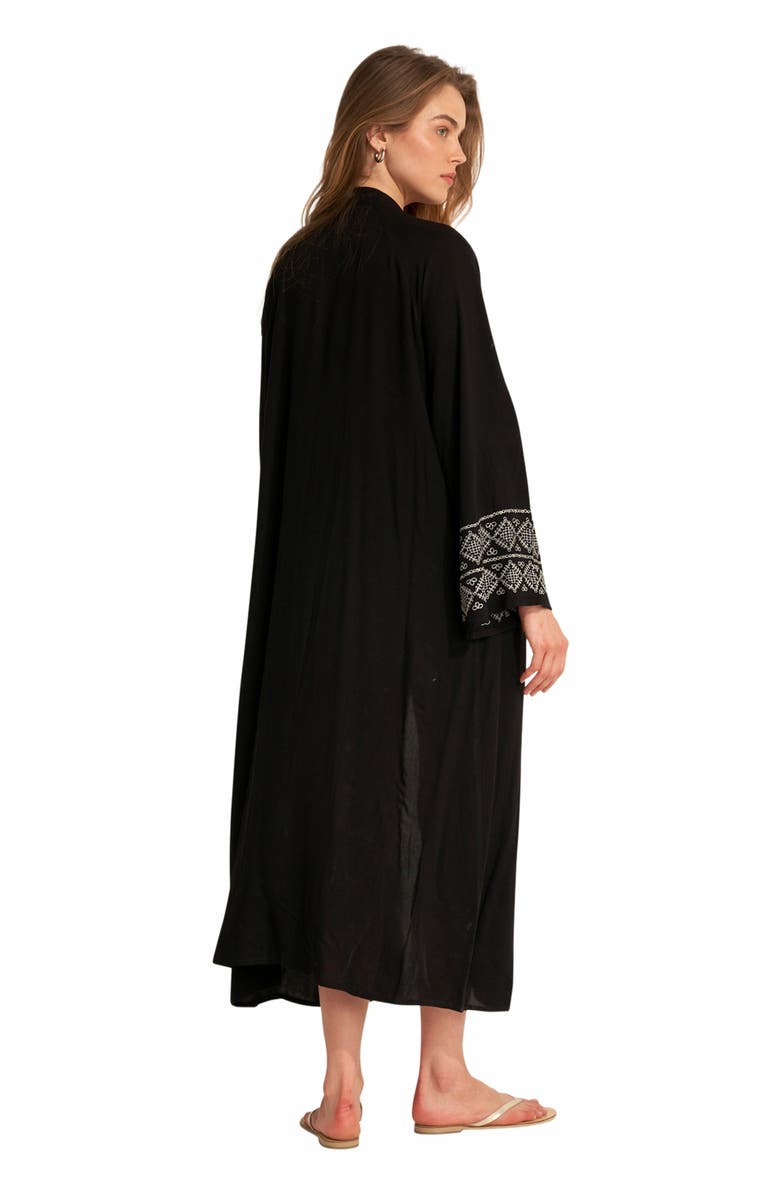 Gottex Beach Life Embroidered Swim Cover Up Top, Alternate, color, Black