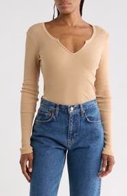 Re/Done V-Notch Baby Long Sleeve Tee