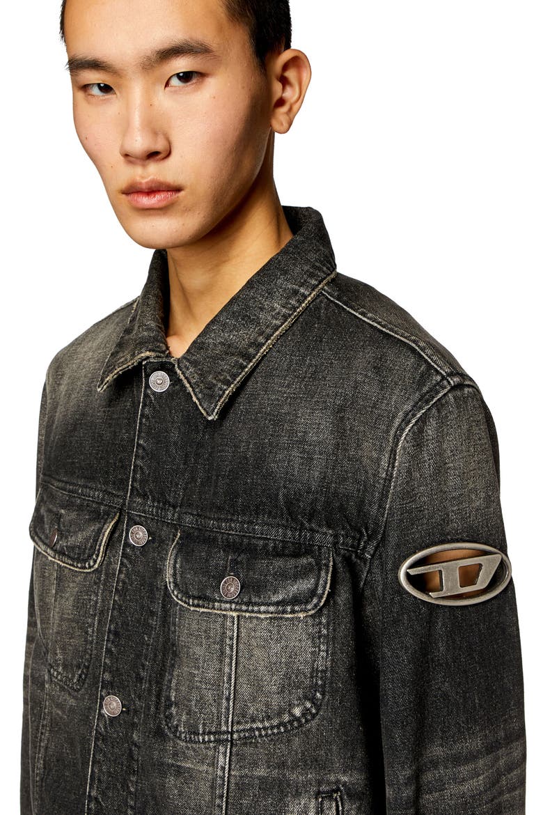 Barcy Denim Jacket, Alternate, color, BLACK