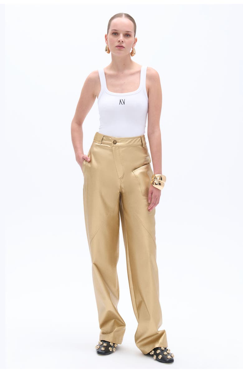Nocturne High Waist Faux Leather Pants, Alternate, color, 