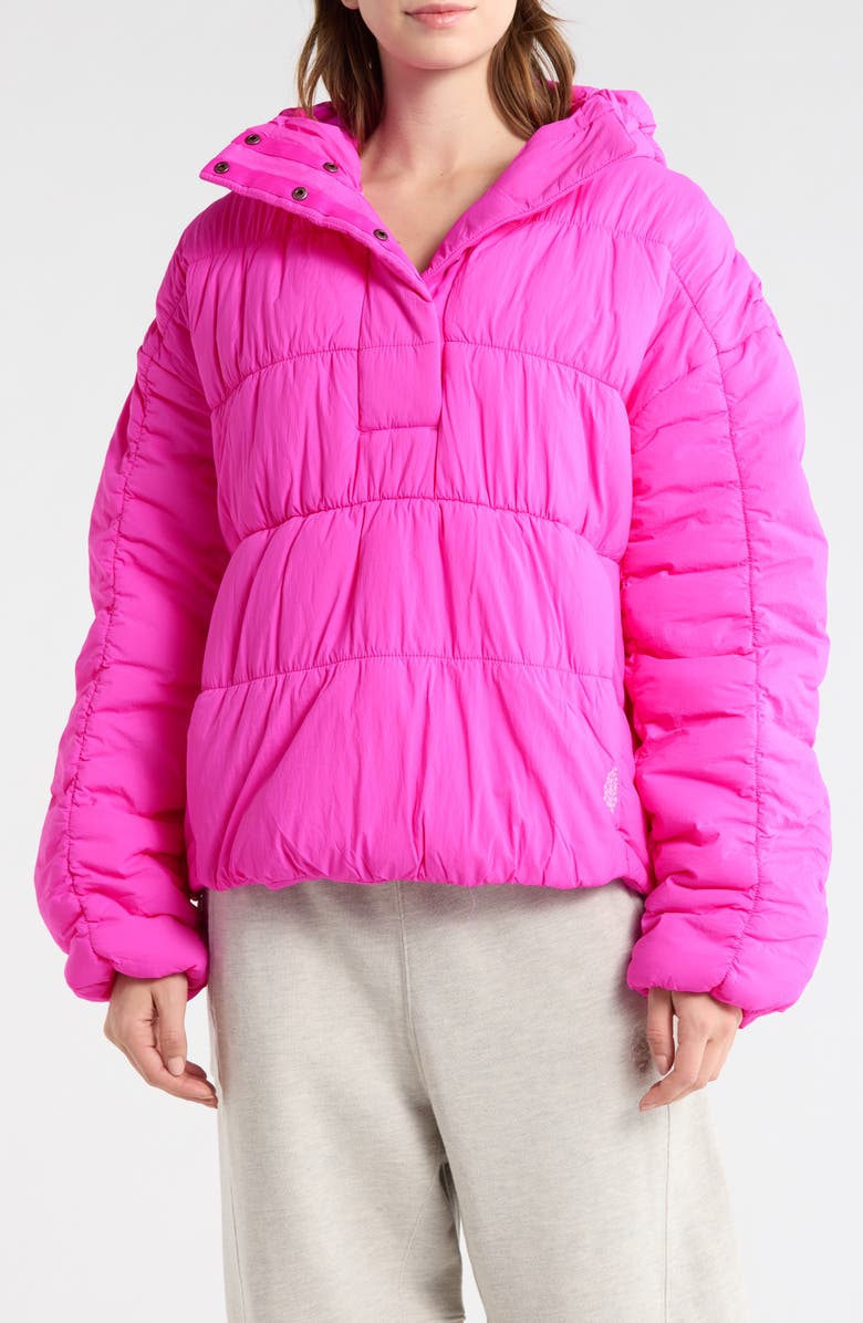 FP Movement by Free People Polly Puffer Pullover, Main, color, Candy Pink