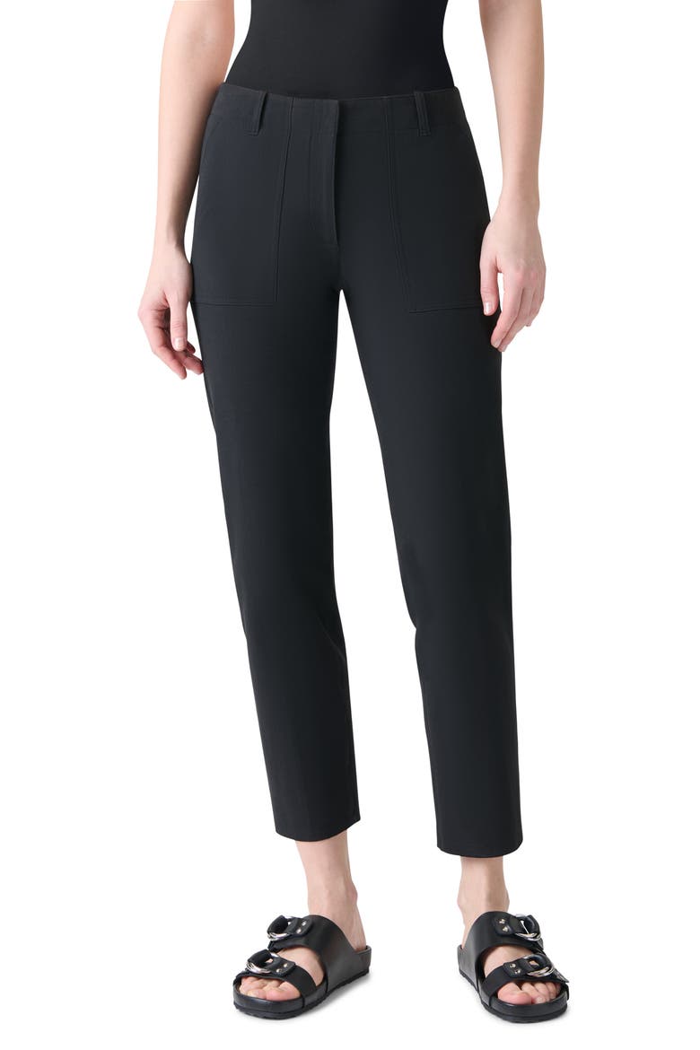 Franco Stretch Cotton Ankle Pants, Main, color, BLACK