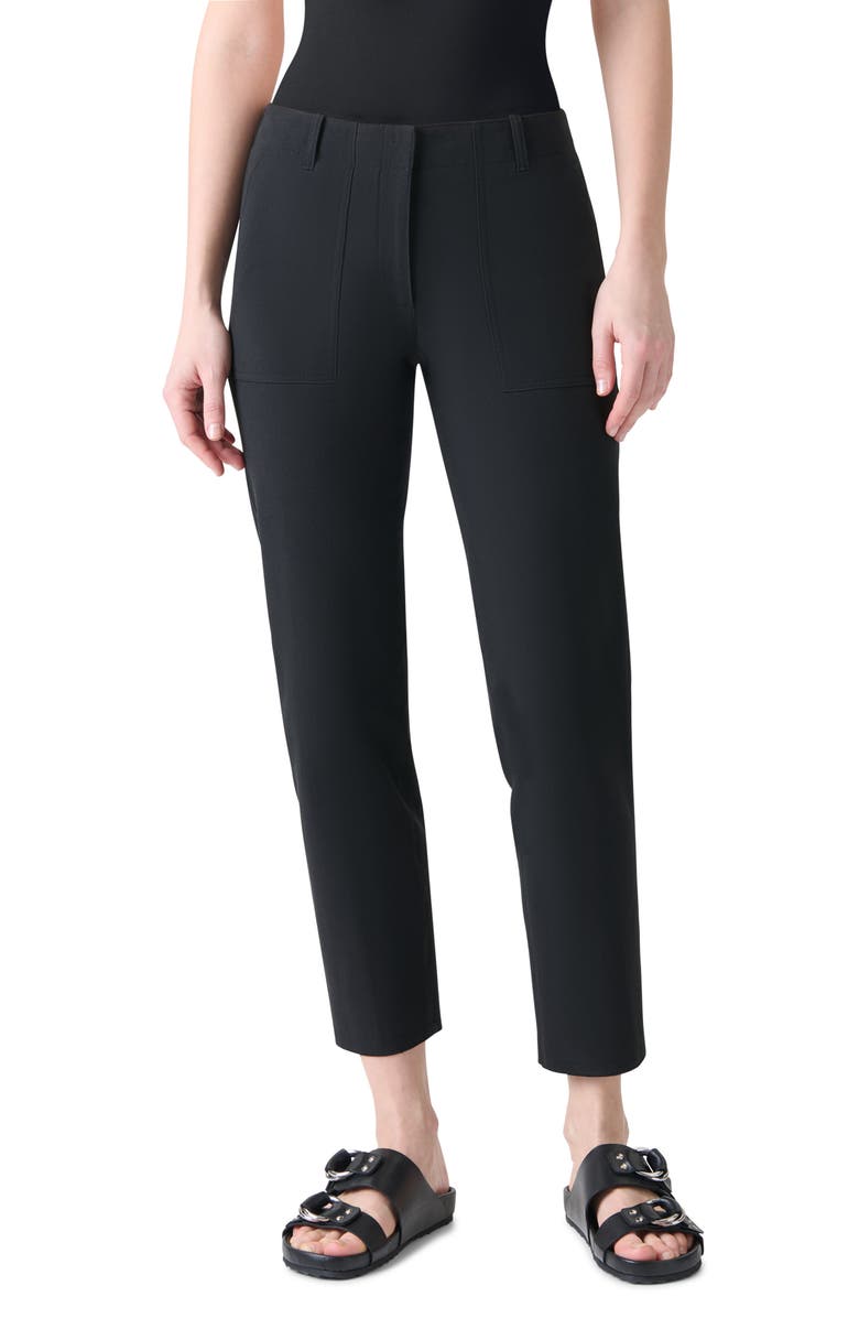 Akris punto Franco Stretch Cotton Ankle Pants, Main, color, Black