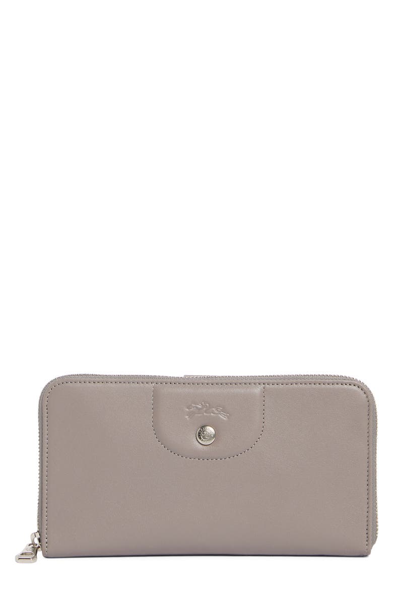 Le Pilage Cuir Large Zip Wallet, Main, color, PEBBLE