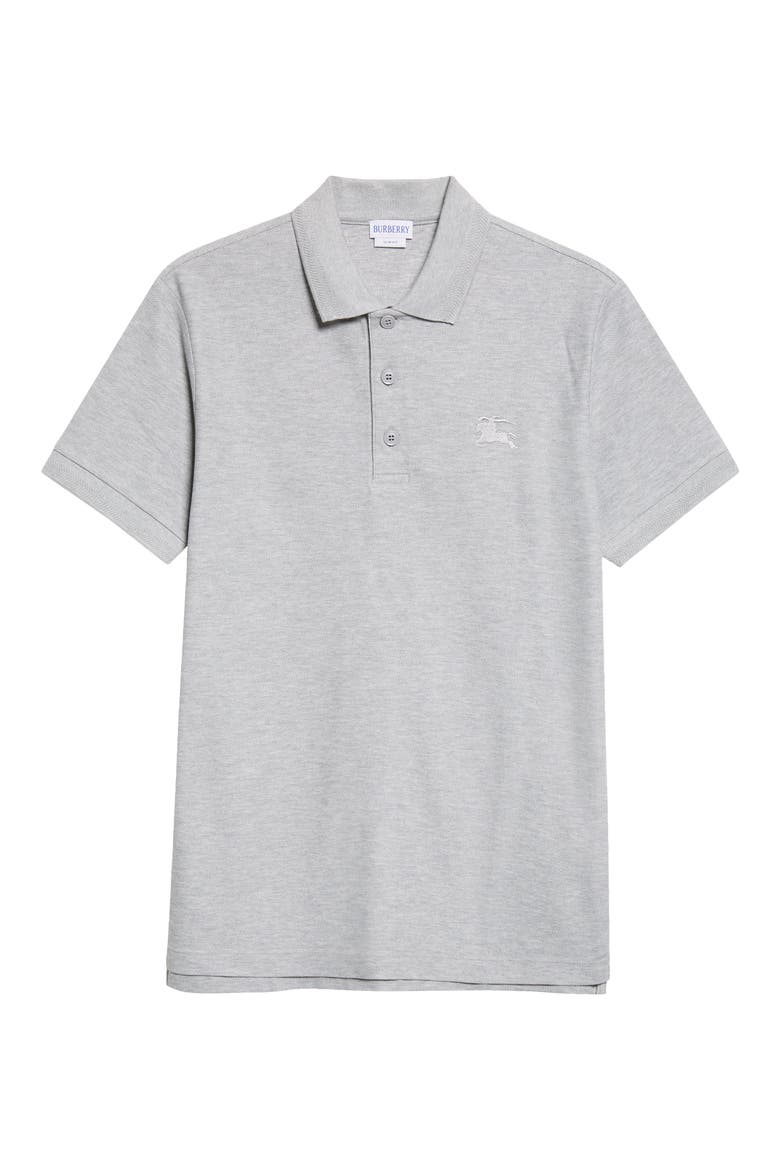 Eddie Slim Fit Piqué Polo, Main, color, PALE GREY MELANGE