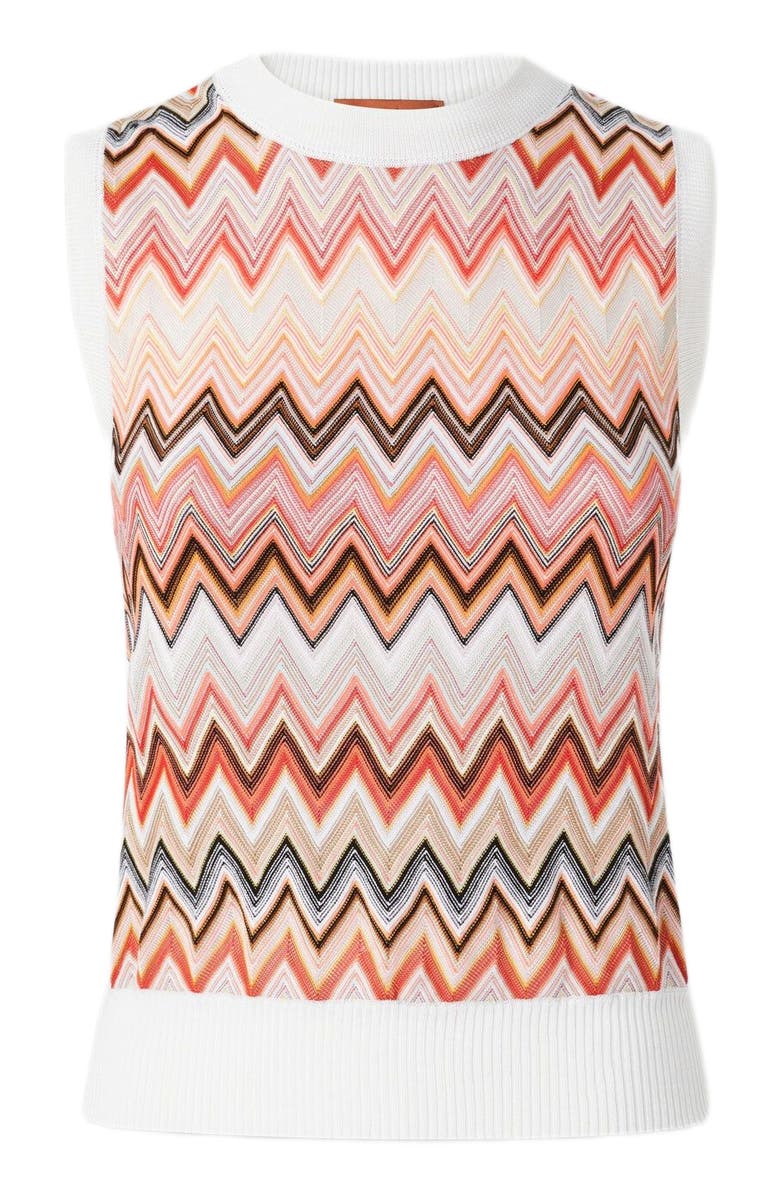 Missoni Viscose-blend Crewneck Vest With Chevron Insert, Alternate, color, Multicoloured