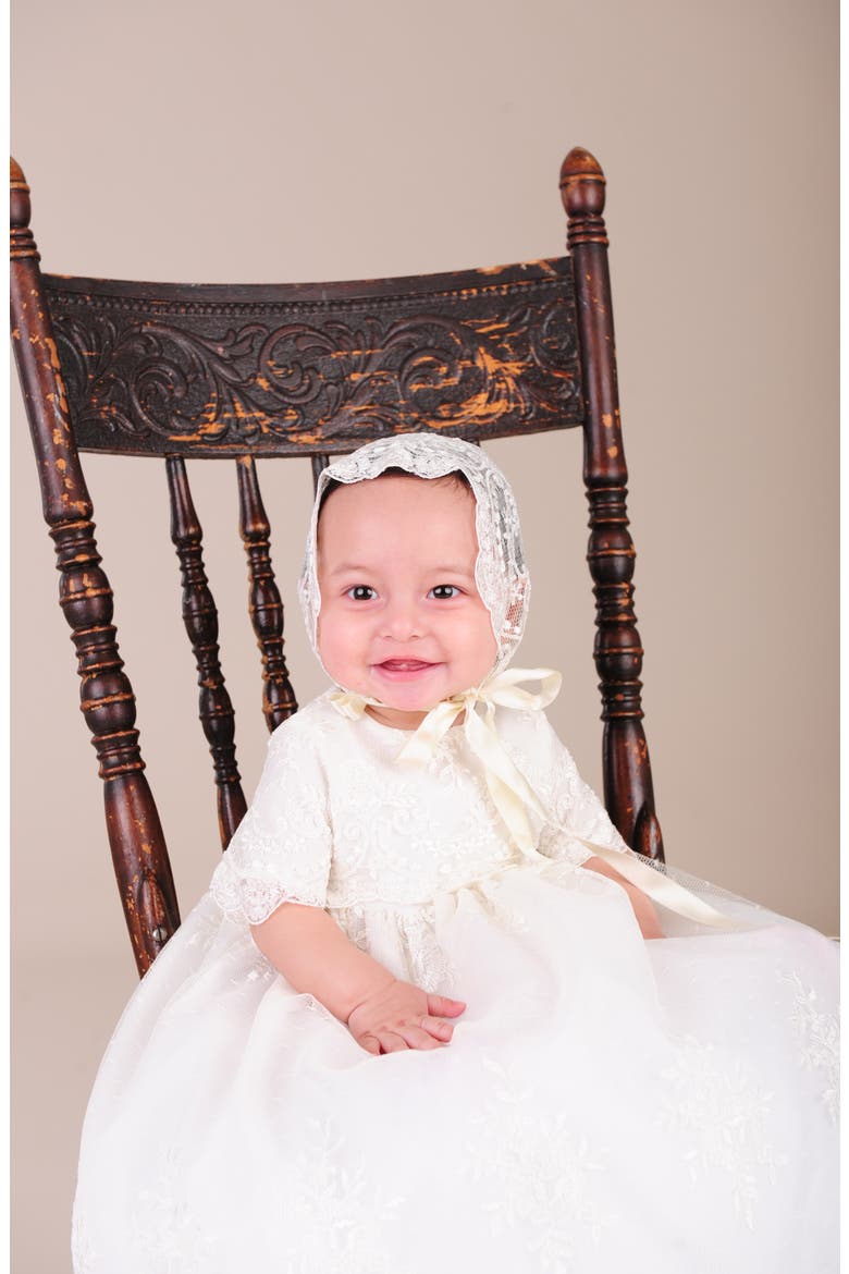 Christening Gown, Shawl, Slip & Bonnet Set, Alternate, color, IVORY