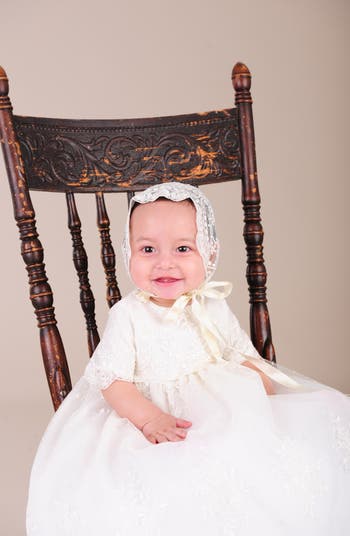Christening Gown, Shawl, Slip & Bonnet Set