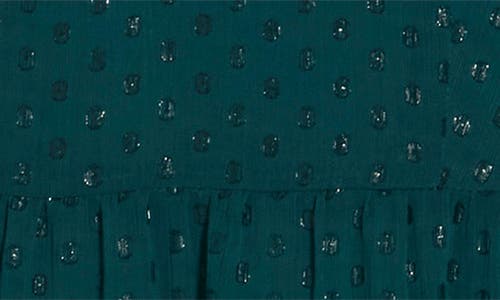 Sandra Darren Shimmer Swiss Dot Long Sleeve Dress In Green