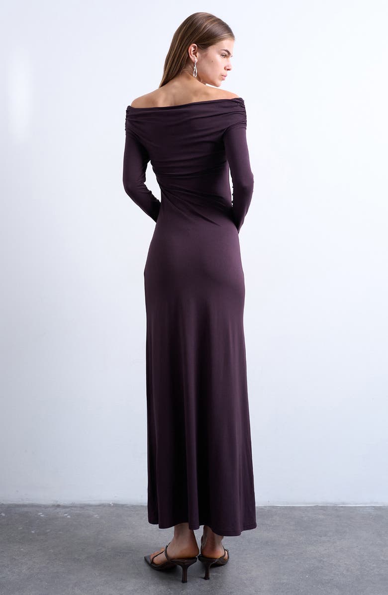 Off the Shoulder Long Sleeve Maxi Dress