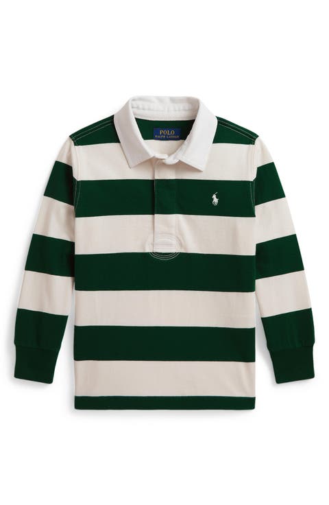 Kids' Stripe Long Sleeve Jersey Rugby Polo