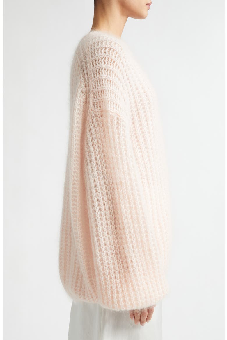Puffed Wool & Mohair Open Stitch Sweater, Alternate, color, BLOOM