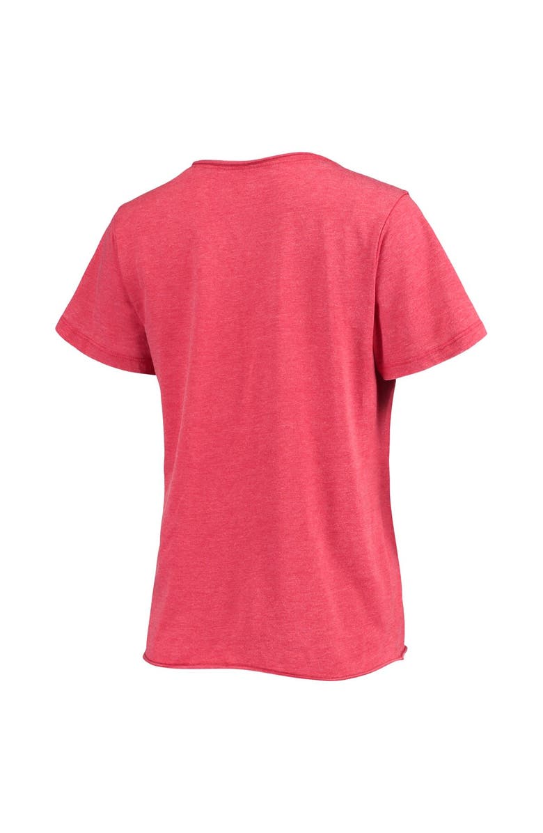 LEAGUE COLLEGIATE WEAR Women's League Collegiate Wear Heathered Scarlet Nebraska Huskers Burnout Loose Fit V-Neck T-Shirt, Alternate, color,