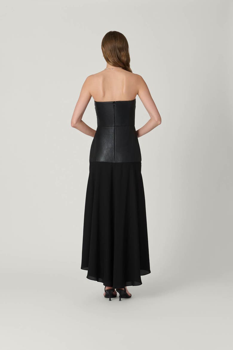 Midnight Rustin Faux Leather Dress, Alternate, color, Jet