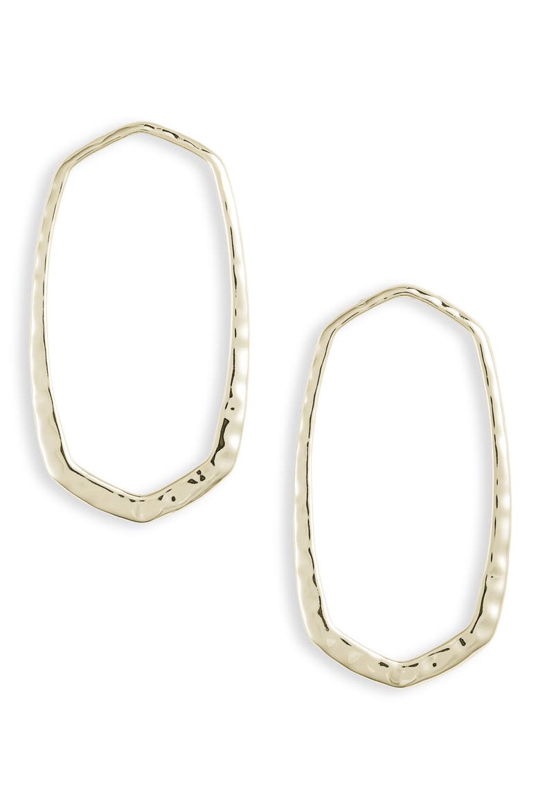 Zorte Open Hexagon Earrings, Main, color, GOLD METAL