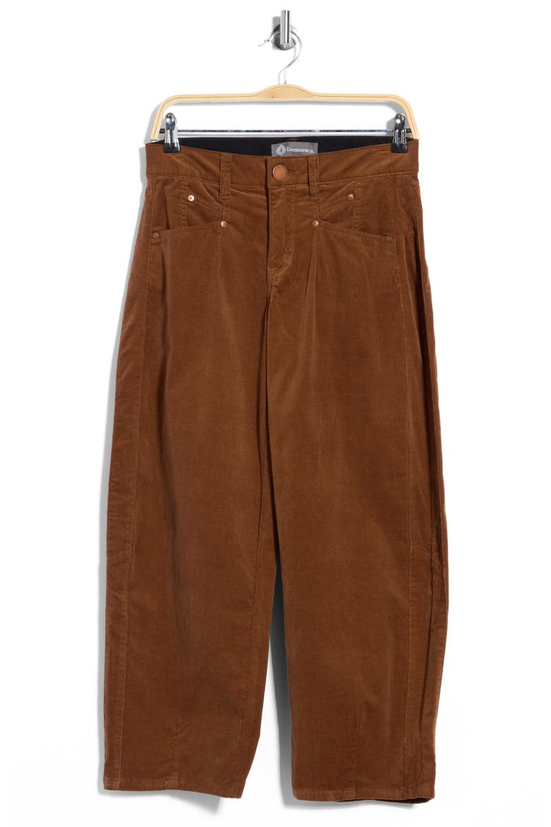 High Waist Barrel Corduroy Pants, Main, color, TOBACCO