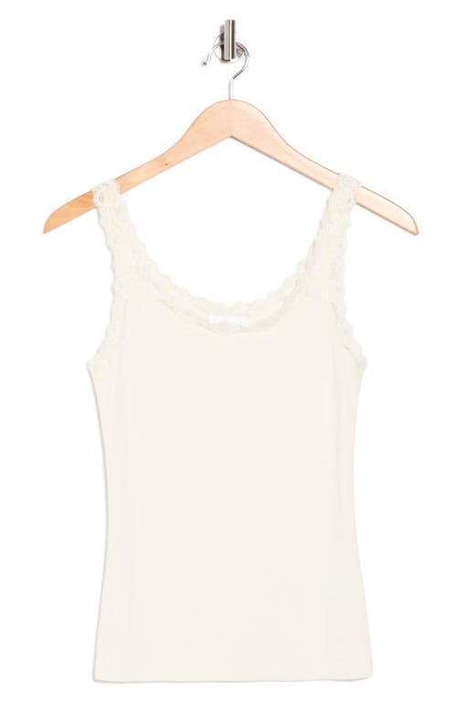 Leith Lace Trim Tank Top In Neutral