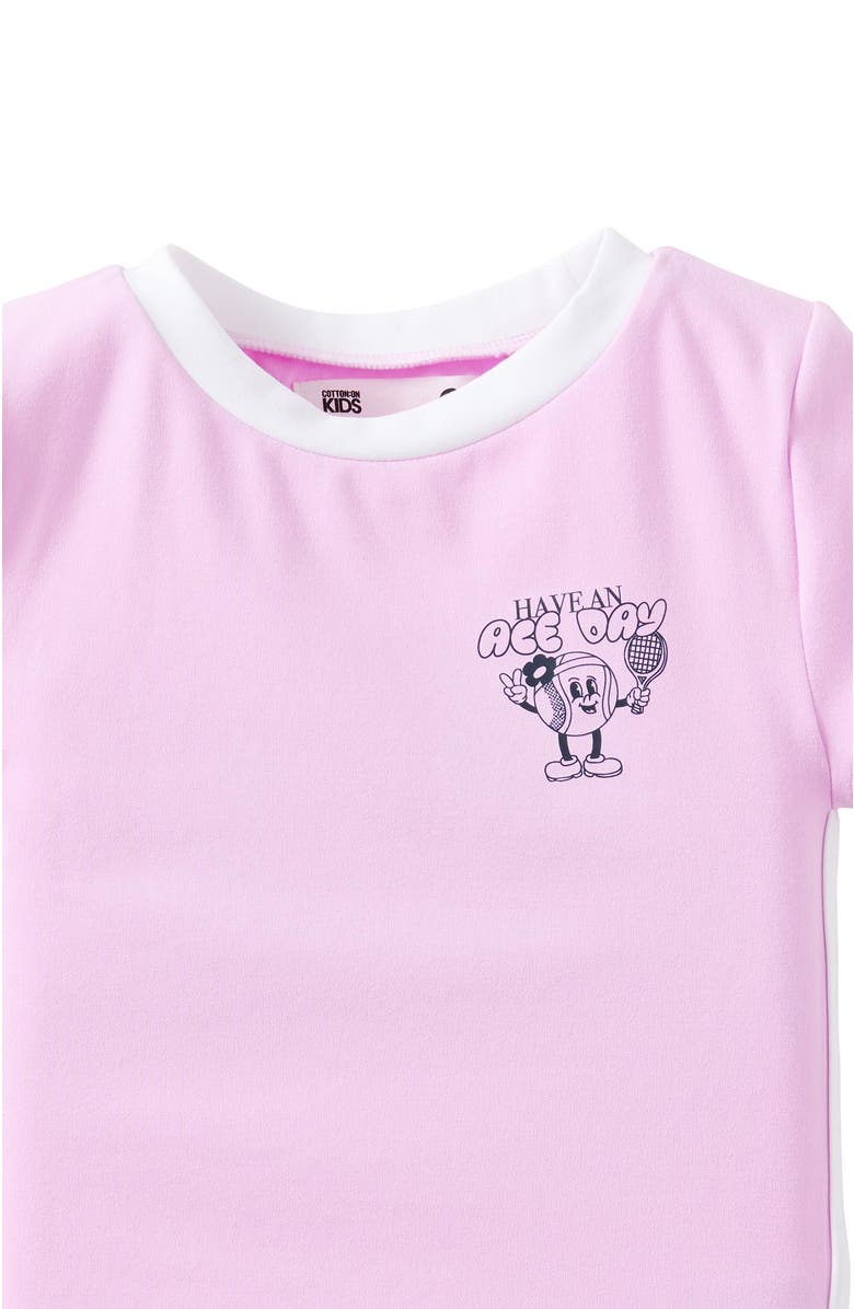 Cotton On Kids Kid's Active Short Sleeve Baby Tee, Alternate, color, Pale Violet White Stripe