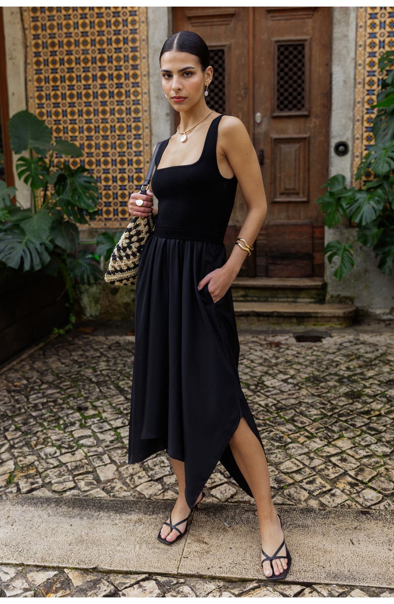 KADA The Mixed Media Dress - Buttercup, Alternate, color, Ink