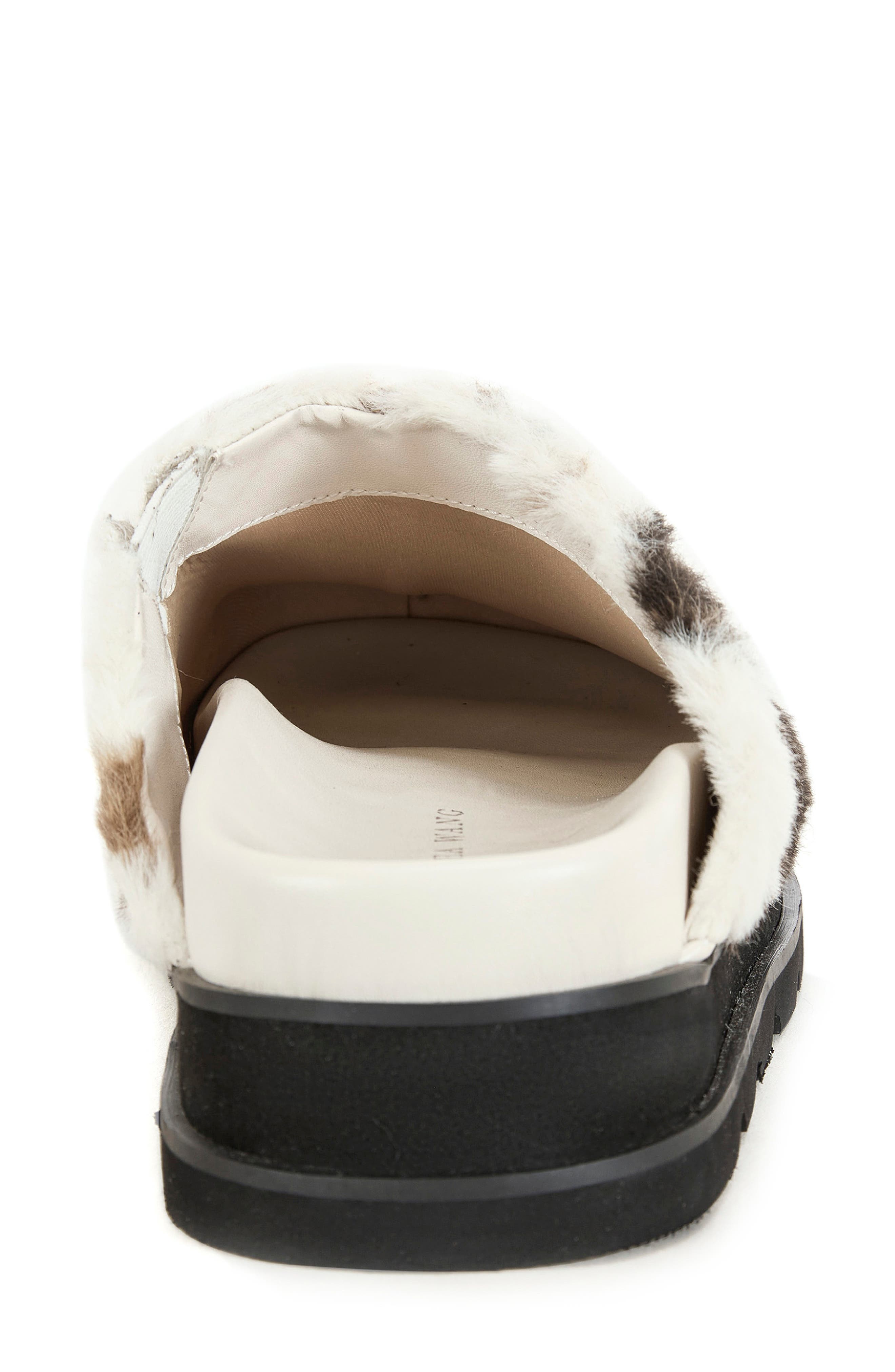 AZALEA WANG Govinda Faux Fur Clog, Alternate, color, Brown Multi