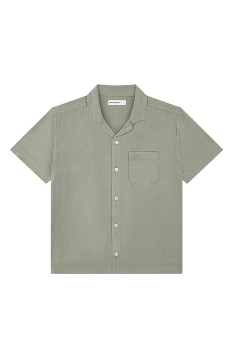 Kids' Linen Blend Camp Shirt