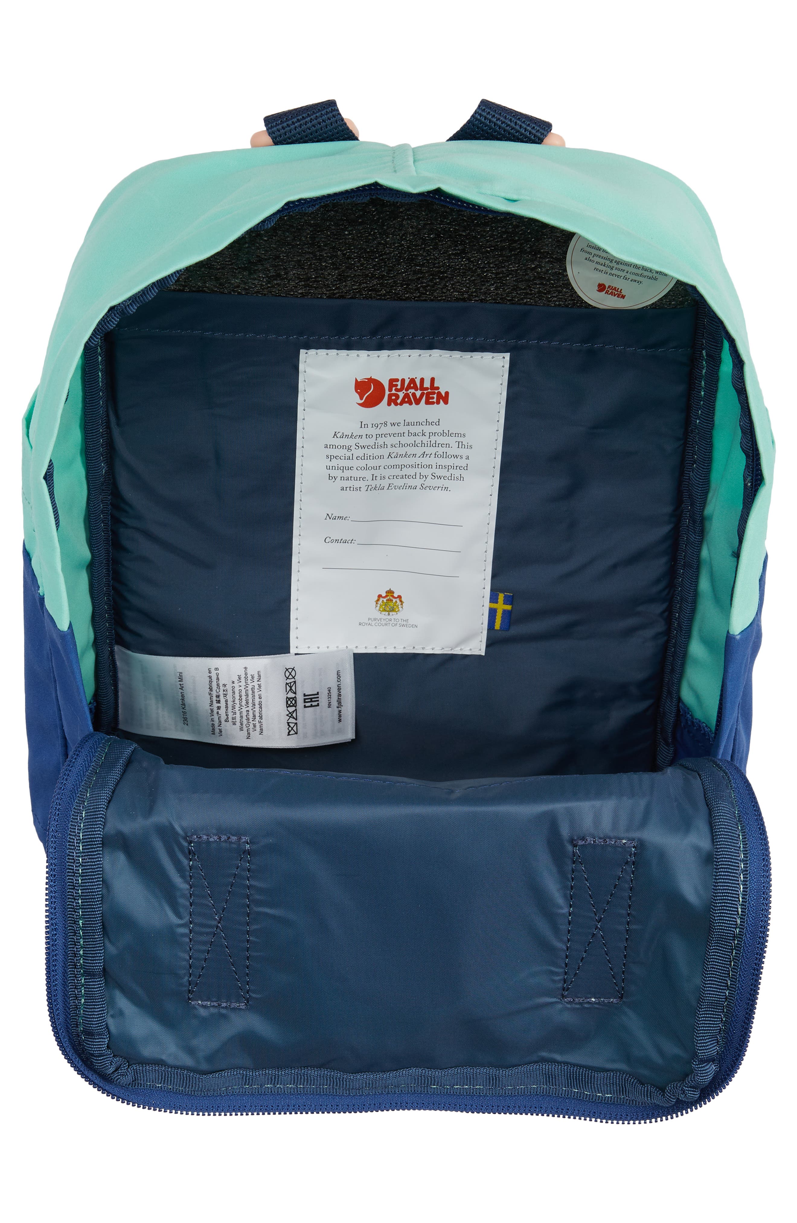 Kånken Art Mini Backpack, Alternate, color, COAST LINE-SKY