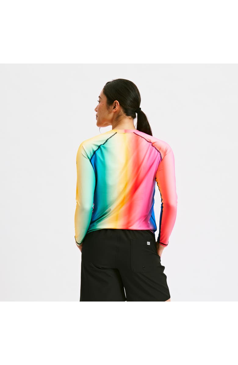 TomboyX Long Sleeve Sun Rashguard, Alternate, color, Melting Rainbow
