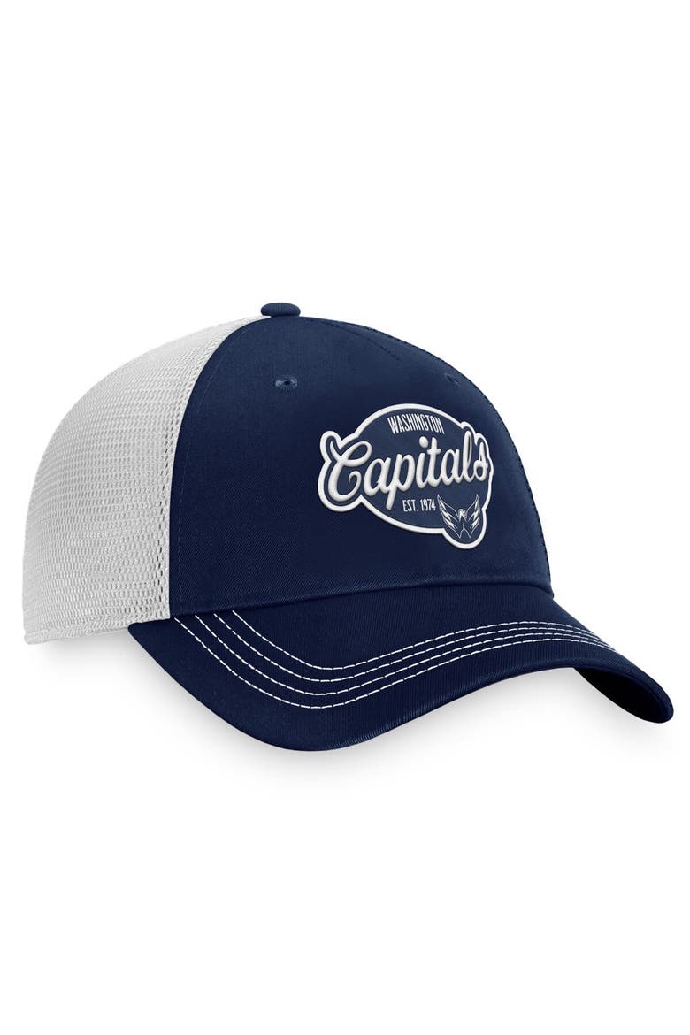 Women's Fanatics Branded Navy/White Washington Capitals Fundamental Trucker Adjustable Hat, Alternate, color, Navy