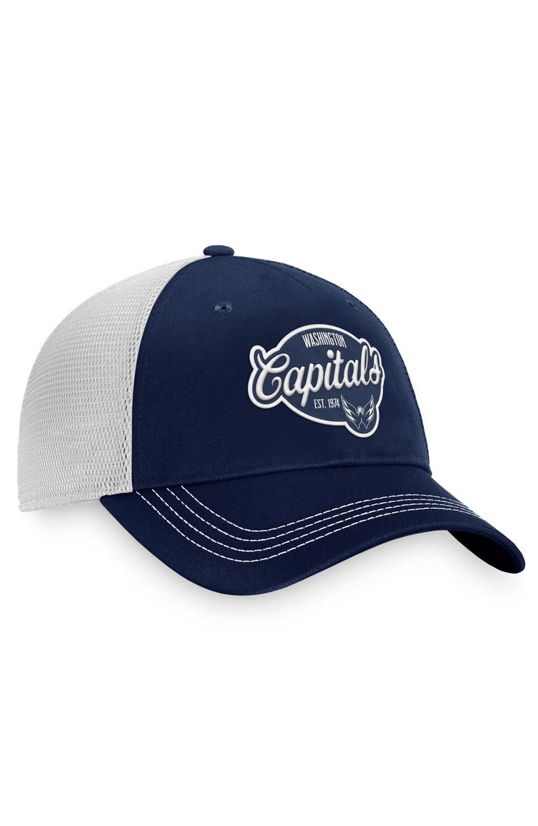 FANATICS Women's Fanatics Branded Navy/White Washington Capitals Fundamental Trucker Adjustable Hat, Alternate, color, Navy