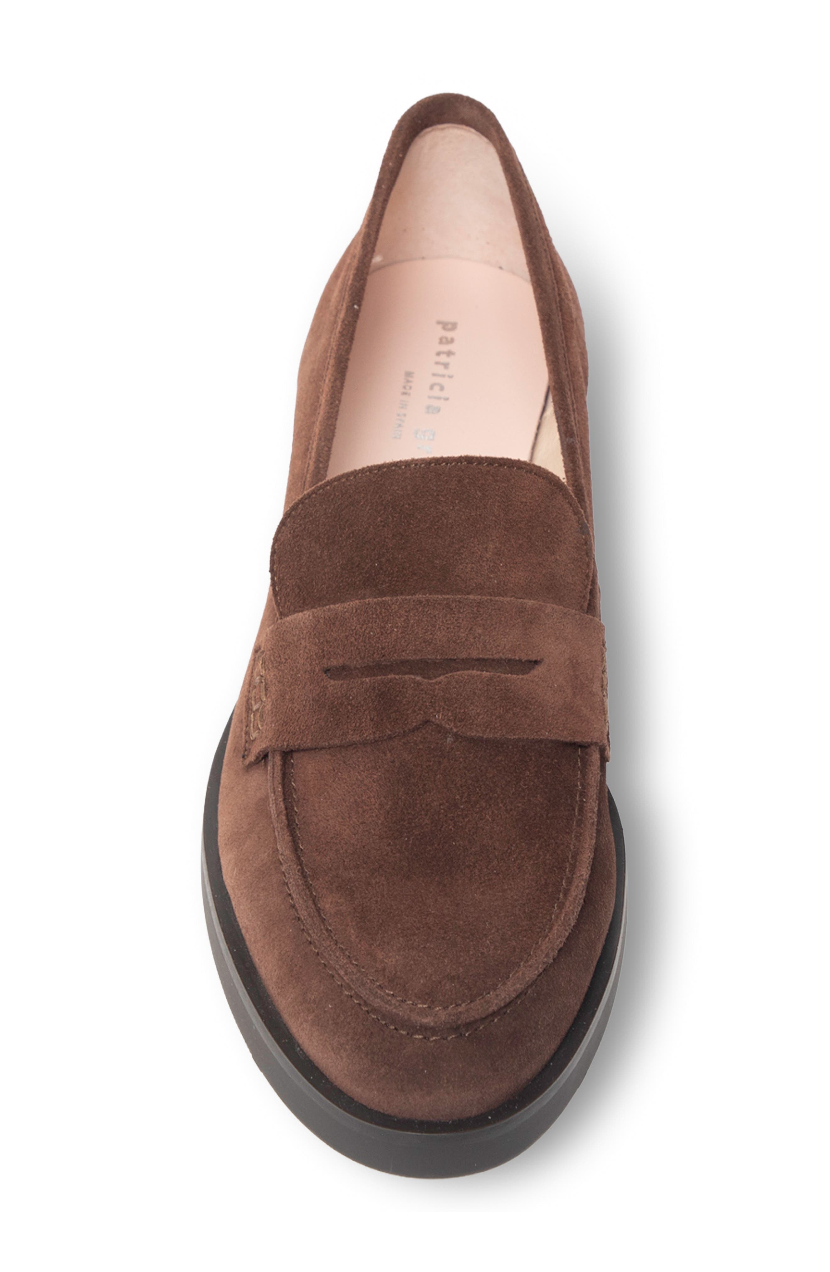 Vivienne Penny Loafer, Alternate, color, CHOCOLATE SUEDE