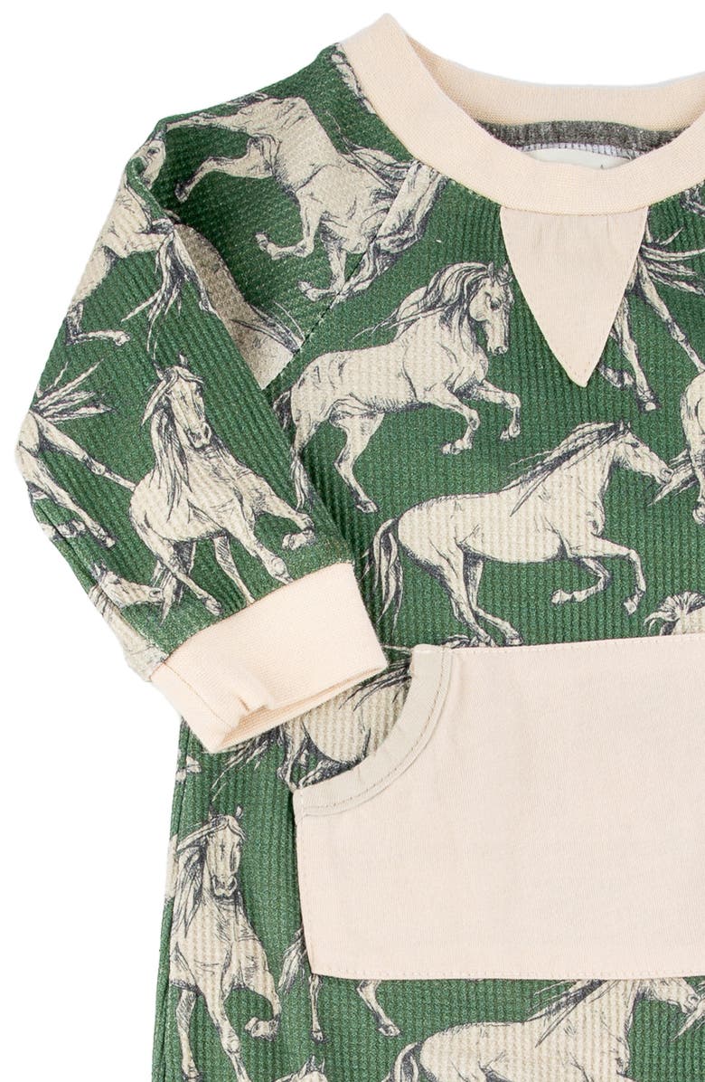 Miki Miette Nova Horse Print Cotton Romper, Alternate, color, 
