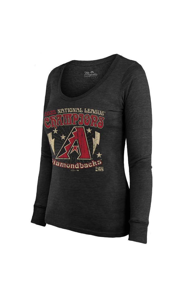 Majestic Threads Women's Majestic Threads  Black Arizona Diamondbacks 2023 National League Champions Tour Long Sleeve Tri-Blend T-Shirt, Alternate, color, 