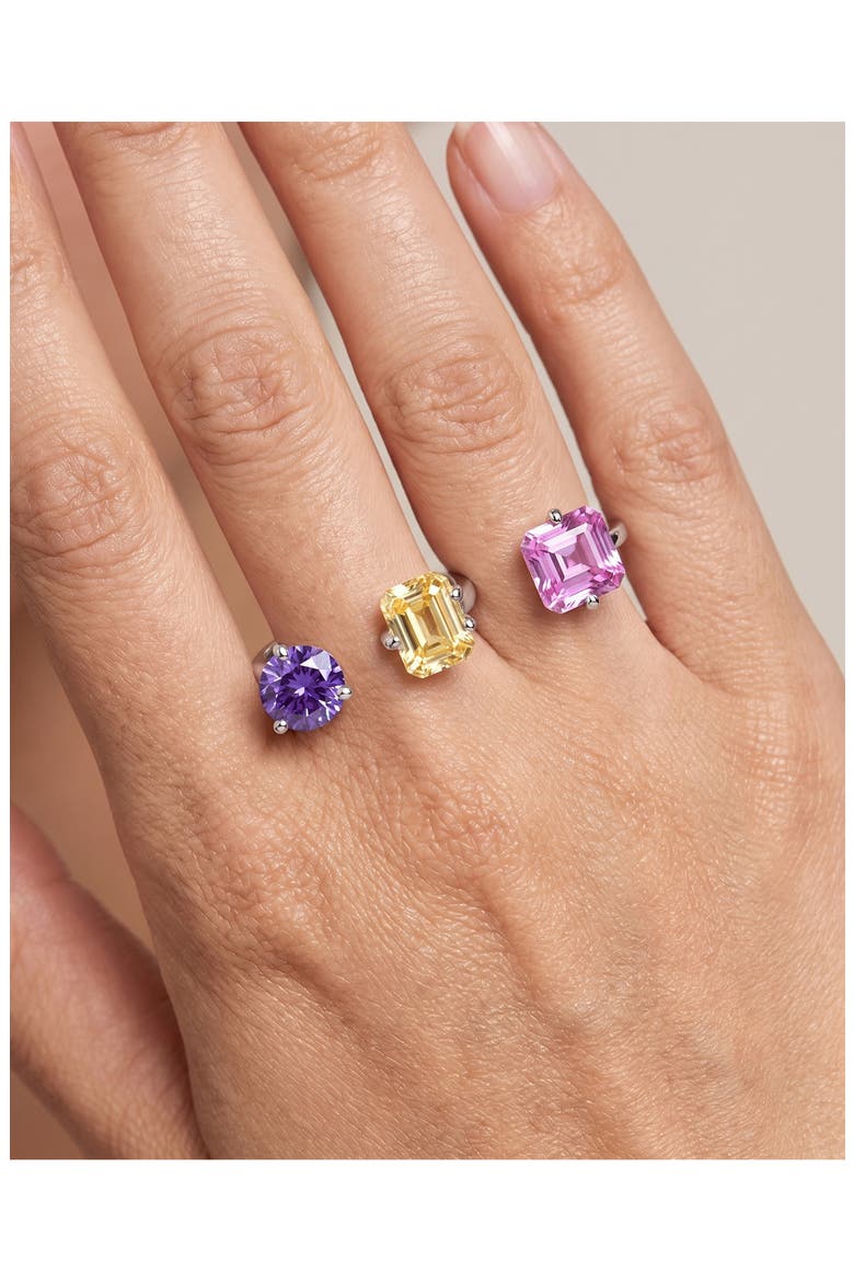 Multi Cubic Zirconia Triple Finger Ring, Alternate, color, MULTI/ SILVER