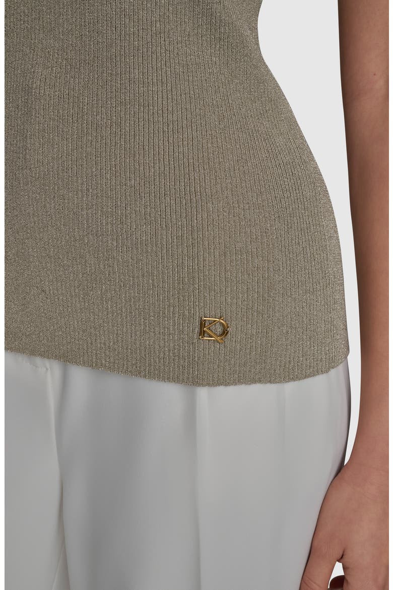 Sleeveless Mock Neck Sweater, Alternate, color, GOLD METALLIC