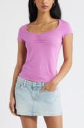 BP. Ruched Front Cotton T-Shirt