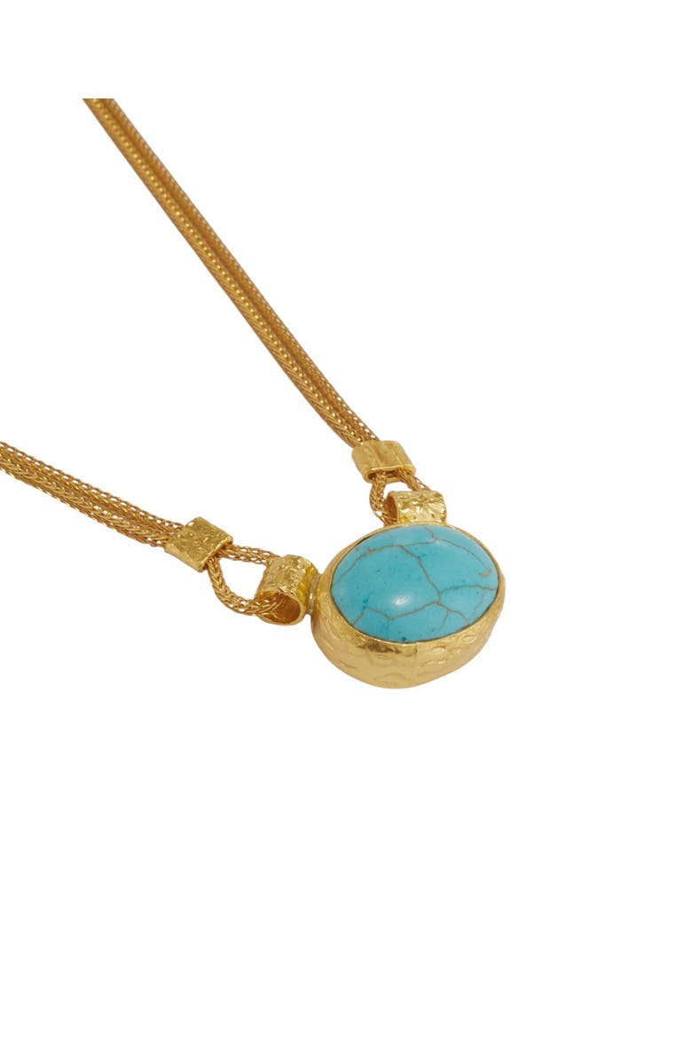 Ottoman Hands Daphne Turquoise Chain Necklace, Alternate, color, Gold