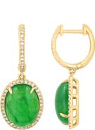 EFFY Gold Plated Sterling Silver Green Stone Drop Earrings