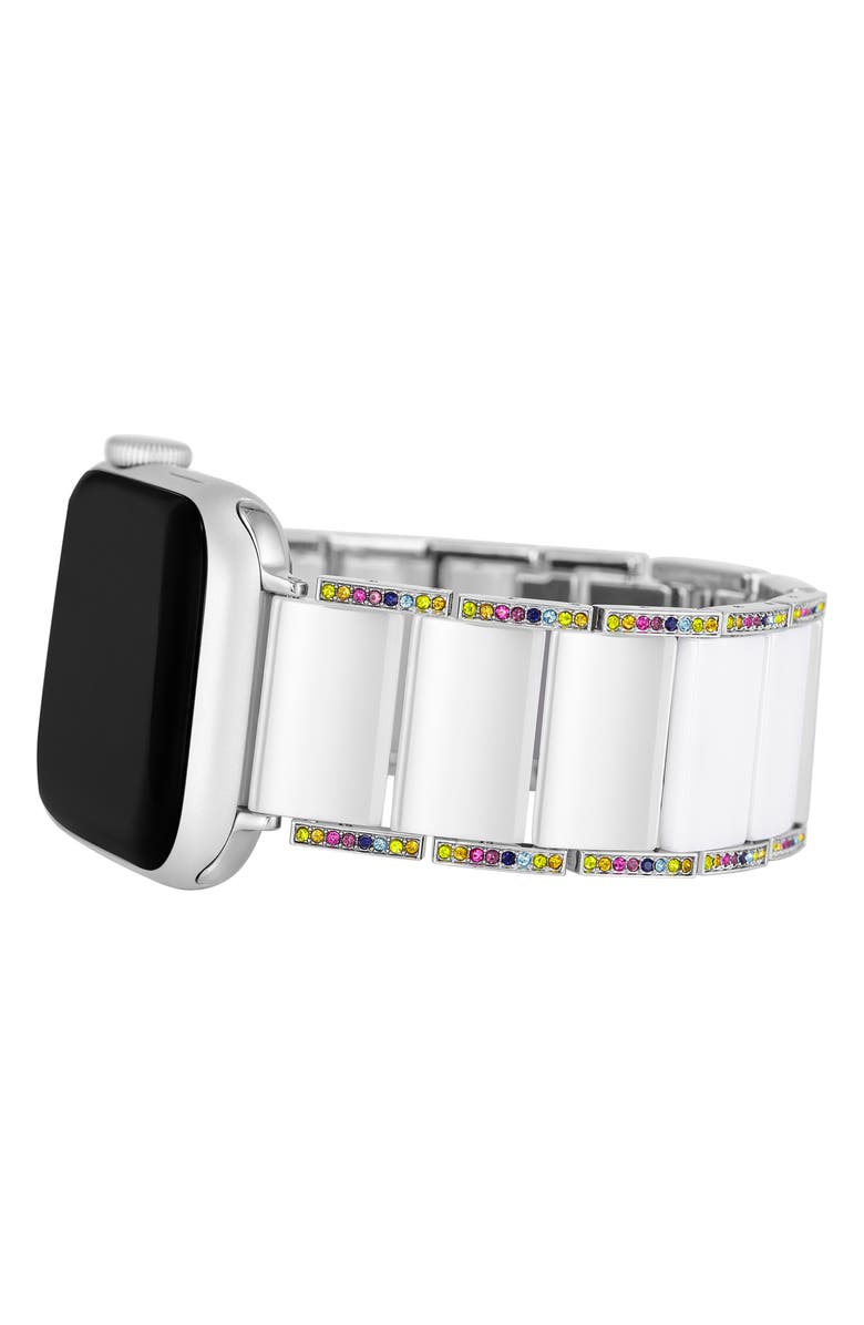 Anne Klein Ceramic & Crystal 12.7mm Apple Watch<sup>®</sup> Watchband, Alternate, color, 