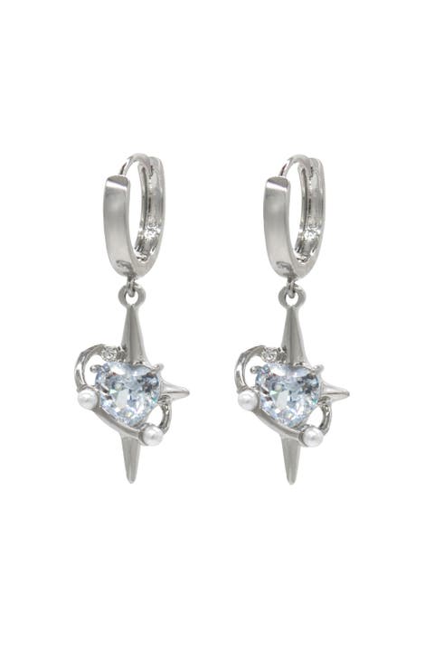 Heart Sparkle Huggie Earrings