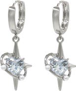 Velvet Luna Heart Sparkle Huggie Earrings