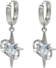 Velvet Luna Heart Sparkle Huggie Earrings