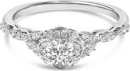 Haus of Brilliance 14K White Gold 1/2 Cttw Lab Grown Diamond Vintage Style Engagement Ring