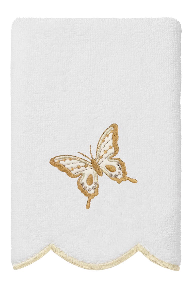 3-Piece Brittney Embroidered Turkish Cotton Towel Set, Alternate, color, WHITE/ BEIGE