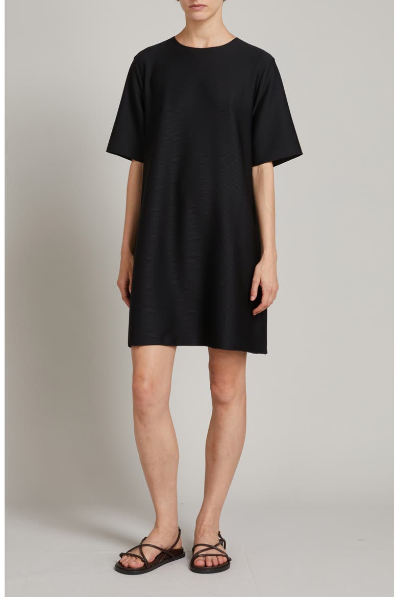 Zucca Short Sleeve Shift Dress, Main, color, BLACK