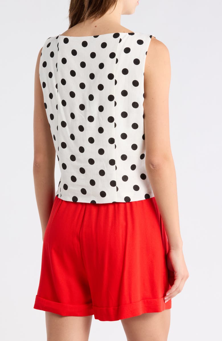 WAYF Polka Dot Linen Blend Tank, Alternate, color, Ivory Polka Dot
