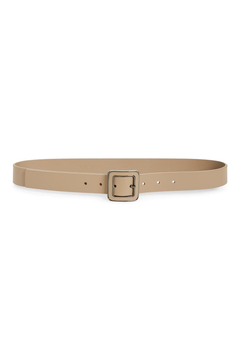Mila Leather Belt, Main, color, TAUPE- GUNMETAL